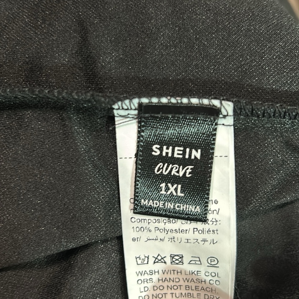 SHEIN Curve Women’s Black Waterfall Collar‎ Drawstring Waist Jacket 1XL NWT - Picture 10 of 10